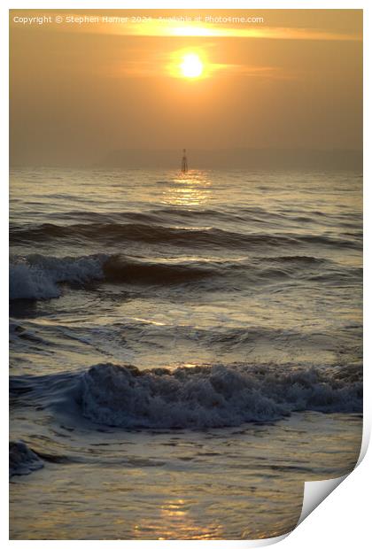 Sea and Morning Sun Print by Stephen Hamer