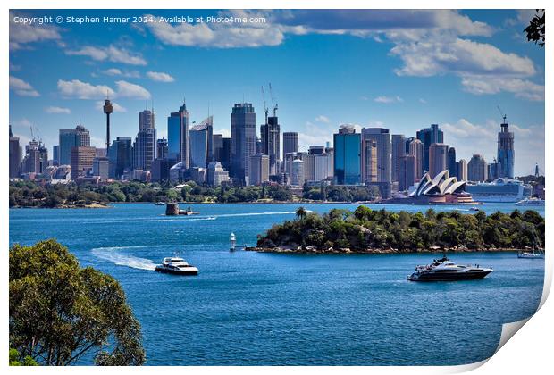 Sydney Skyline Print by Stephen Hamer