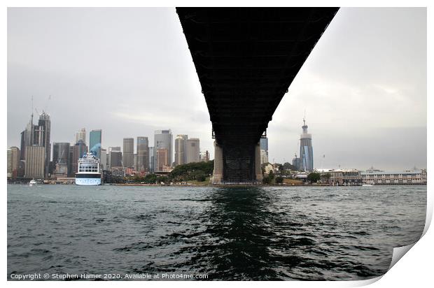 Under Sydney Harbour Bridge Print by Stephen Hamer