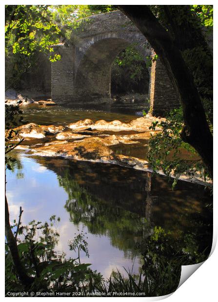 River Dart Reflections Print by Stephen Hamer