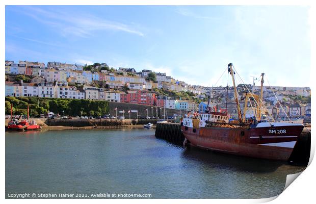 Brixham Trawler Print by Stephen Hamer