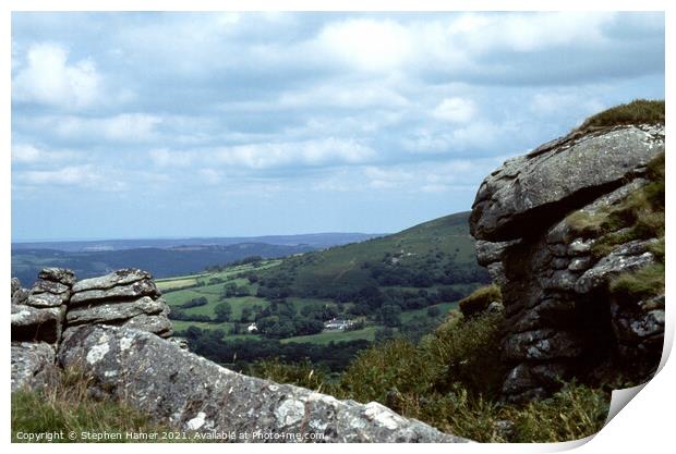 A view from Hound Tor Print by Stephen Hamer
