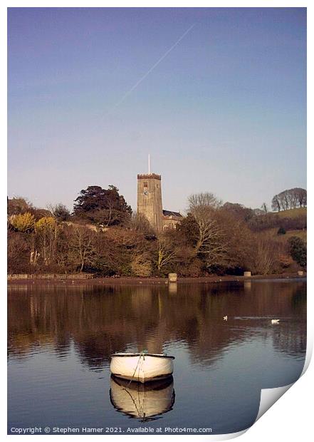 Mill Pool & Church Print by Stephen Hamer