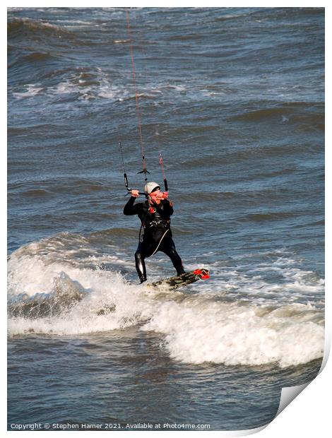 Kite Surfer Print by Stephen Hamer