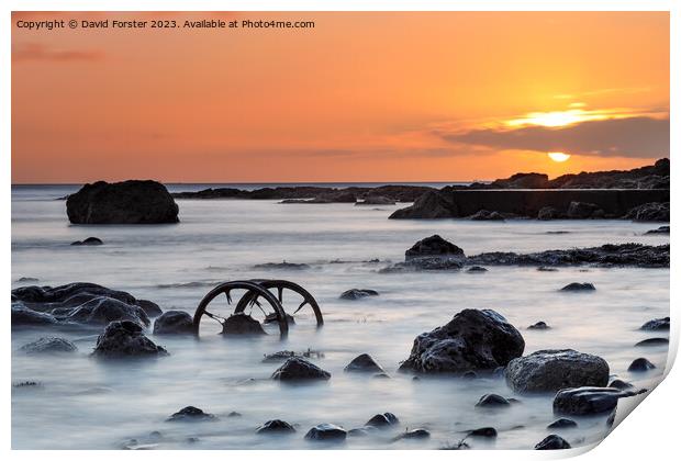 Seaham Wheels at Sunrise, County Durham, UK Print by David Forster