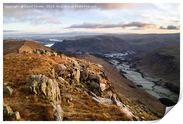Striding Edge Early Morning Light Print by David Forster