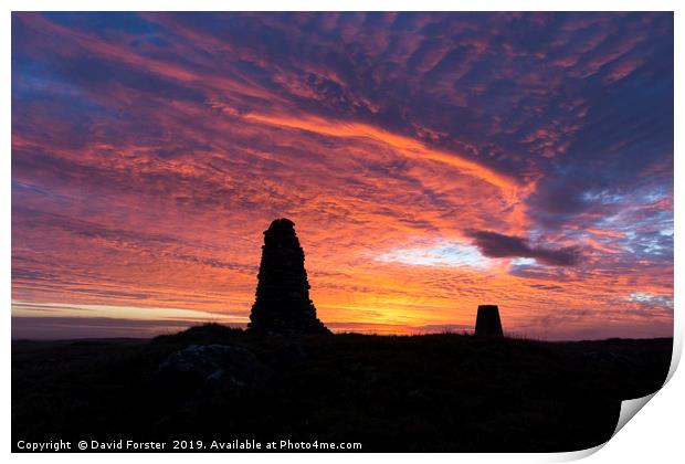 Beautiful Shepherds Sky Over the North Pennines Print by David Forster
