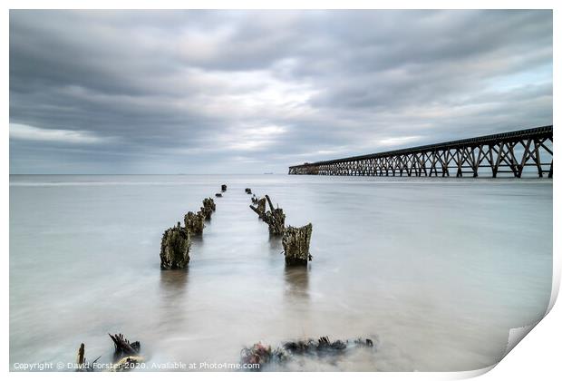 The Disused Steetley Pier, Hartlepool, County Durham, UK. Print by David Forster
