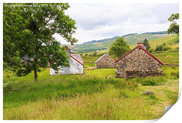 Vintage Farm buildings Print by Richard Long