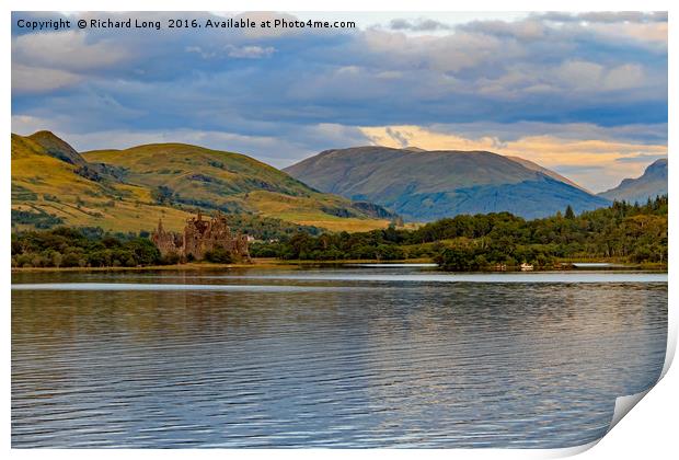 Ruins of Kilchurn Castle Loch Awe Print by Richard Long