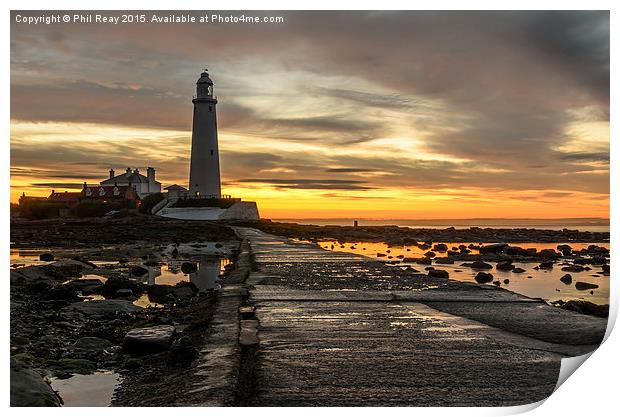  Low tide at St Mary`s Print by Phil Reay