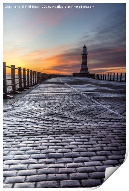 Sunrise at Roker Pier Print by Phil Reay