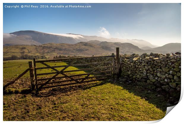 The gateway to the hills Print by Phil Reay