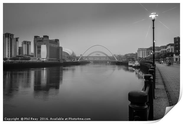 A foggy morning on the Tyne Print by Phil Reay