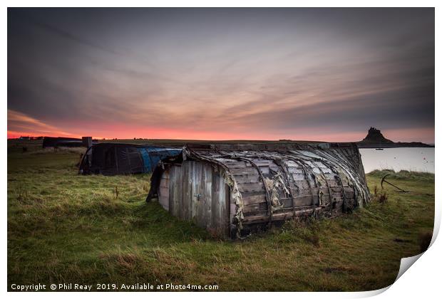 Sunrise at Holy Island   Print by Phil Reay