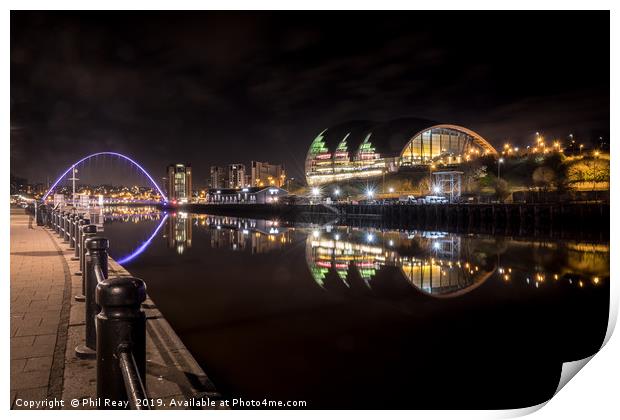 Reflections on the Tyne Print by Phil Reay