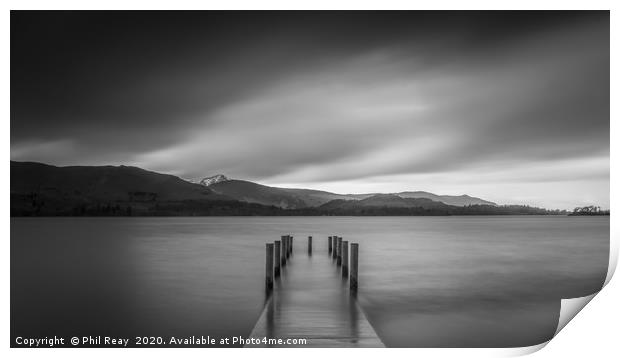 Ashness jetty (also in colour) Print by Phil Reay