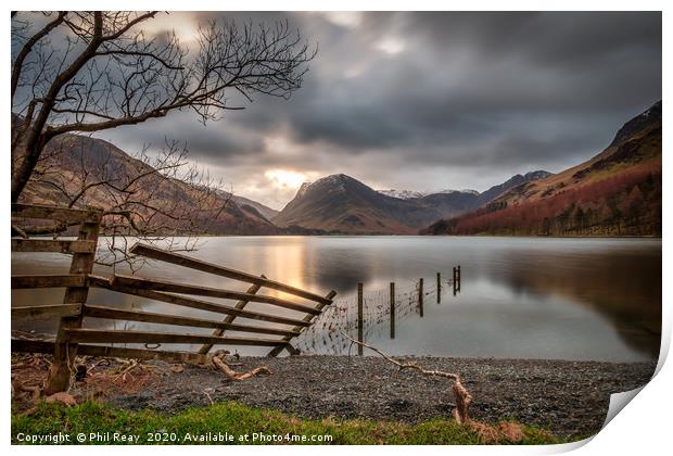 First light on Buttermere Print by Phil Reay