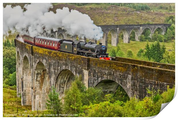 The Jacobite steam train  Print by Phil Reay