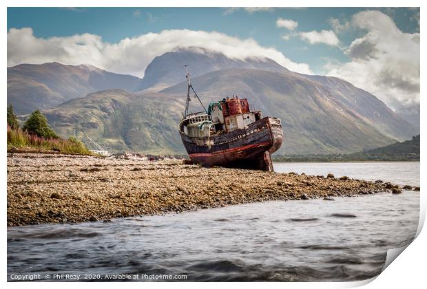 The Corpach Wreck Print by Phil Reay