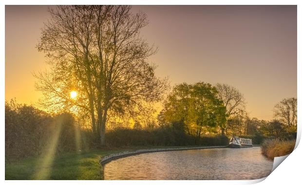 Sunrise over the Narrow boat Print by John Allsop