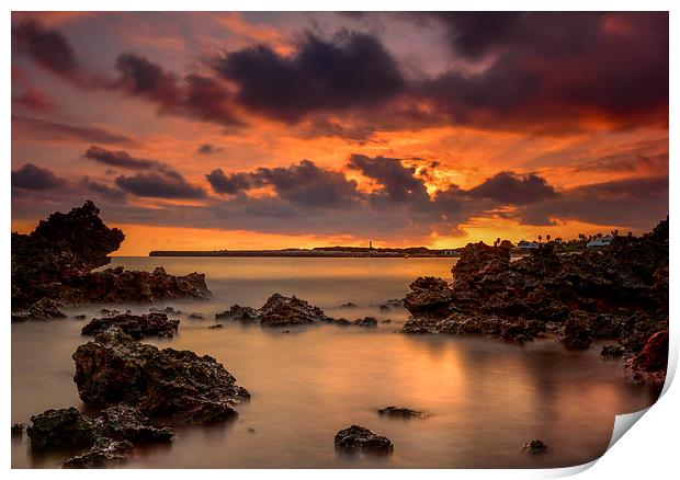  Sunset Seascape Print by David Schofield