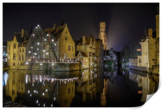  A time for Reflection in Brugge Print by David Schofield