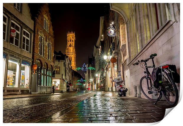  Streets of Bruges Print by David Schofield