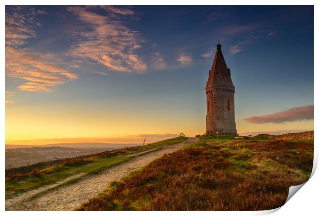 Hartshead Pike Print by David Schofield