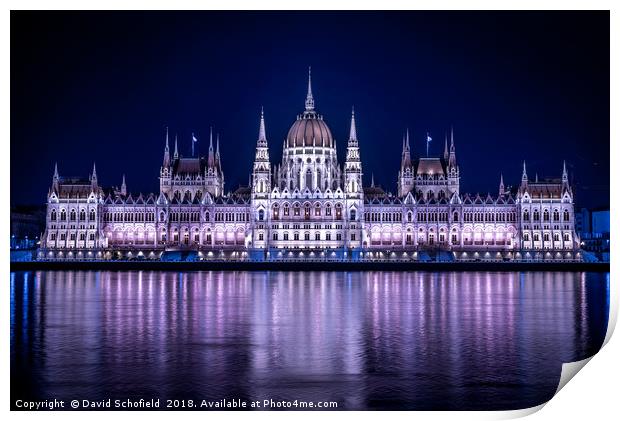Hungarian Parliament Building Budapest Print by David Schofield