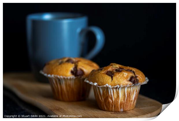 Coffee and Chocolate Chip Muffins Print by Stuart Giblin