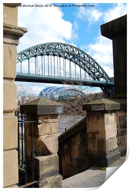  Tyne Bridge through the steps Print by Michael Boyle