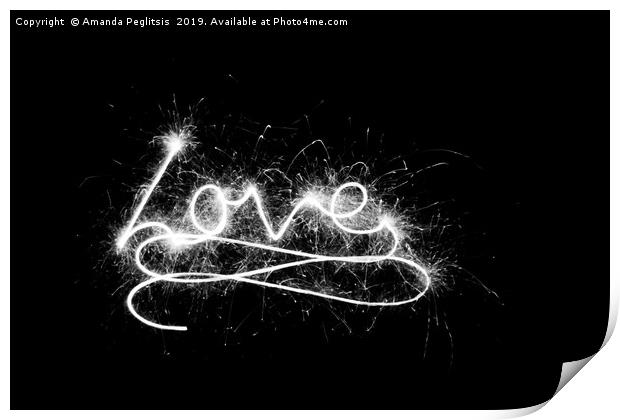 sparkly love Print by Amanda Peglitsis