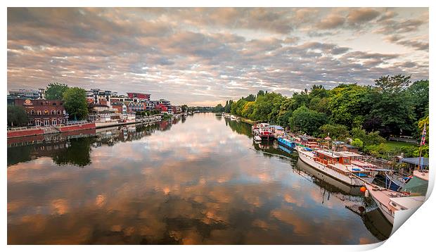  View of the River Thames at Kingston Unon Thames Print by Colin Evans