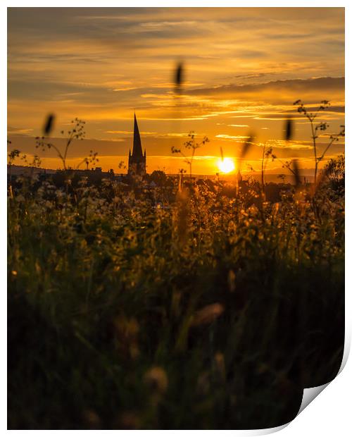 The Crooked Spire At Sunset  Print by Michael South Photography
