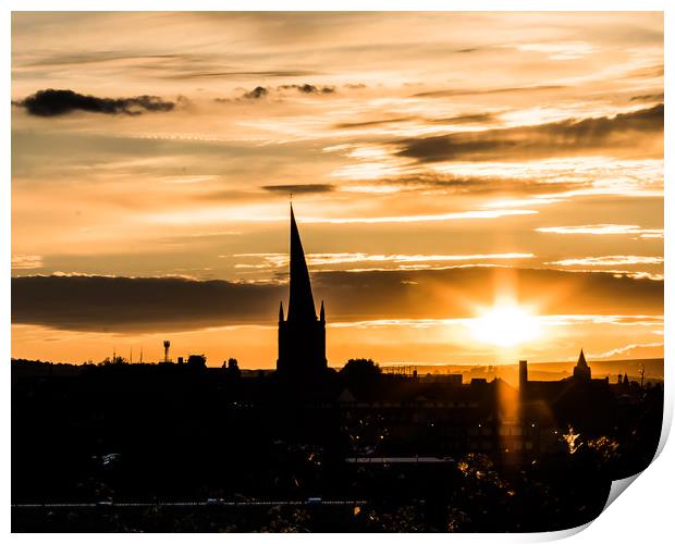 The Crooked Spire At Sunset  Print by Michael South Photography
