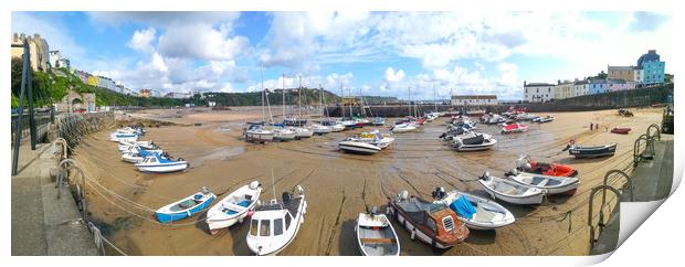 Tenby Harbour Panoramic.  Print by Michael South Photography