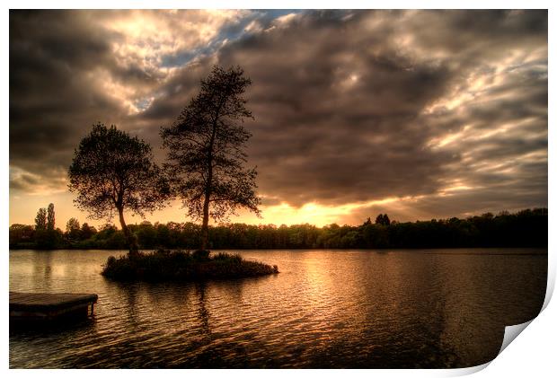 Lake sunset Print by Gary Schulze