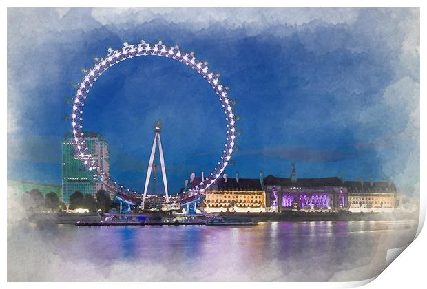 London eye Print by Gary Schulze