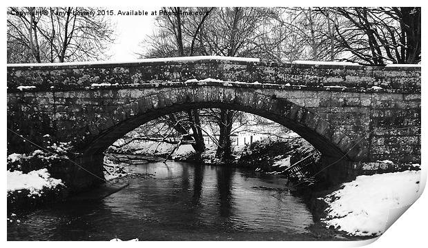  Bridge in the snow Print by Tanya Lowery