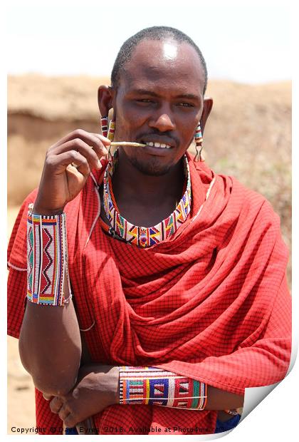 Thoughtful Maasai Print by Dave Eyres