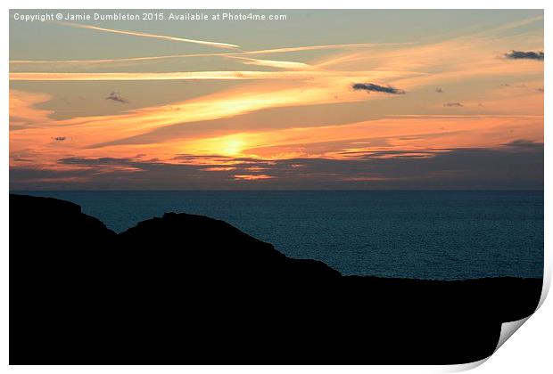  Sunset over Bossiney bay Print by Jamie Dumbleton