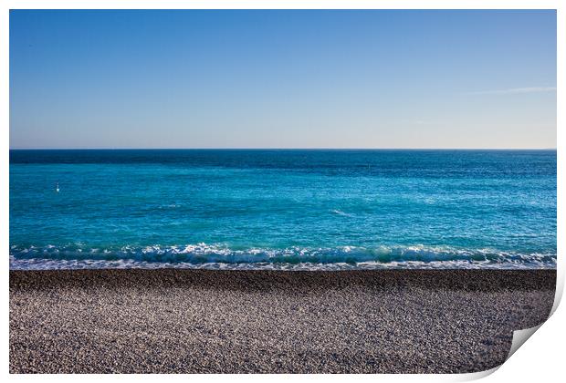 French Riviera Pebble Beach And Sea Print by Artur Bogacki