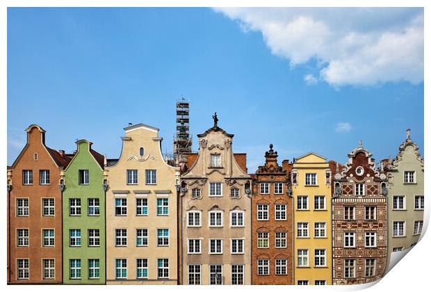 Historic Houses in Old Town of Gdansk Print by Artur Bogacki