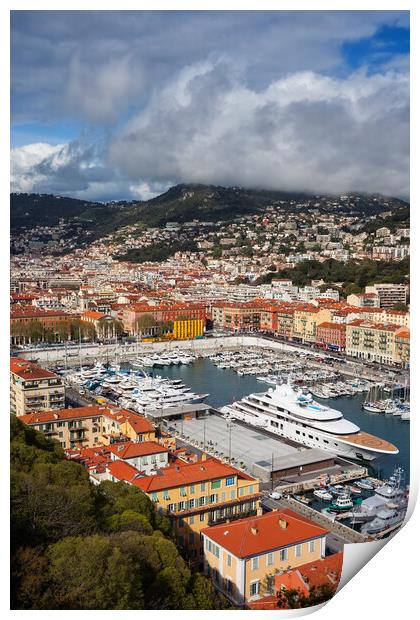 City of Nice in France Print by Artur Bogacki