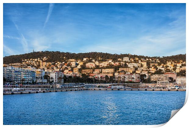 City of Nice in France at Sunset Print by Artur Bogacki