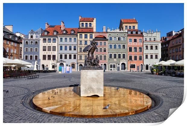 Old Town Market Square of Warsaw in Poland Print by Artur Bogacki