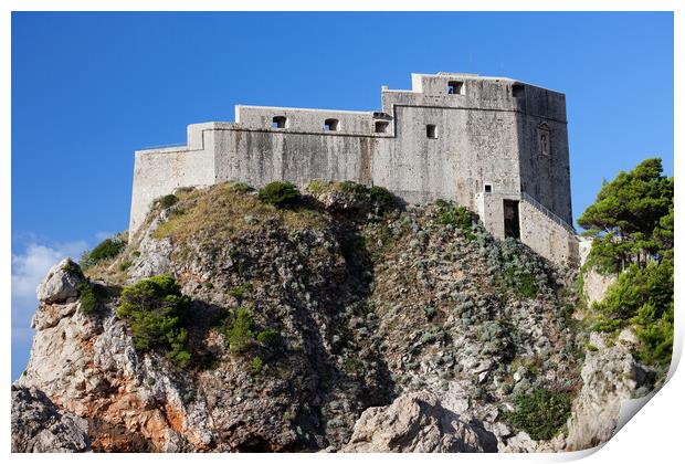 Fort Lovrijenac in Dubrovnik Print by Artur Bogacki