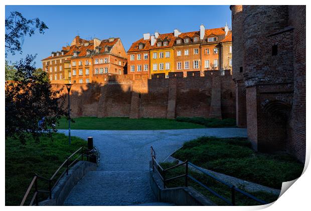 Old Town in Warsaw at Sunset Print by Artur Bogacki