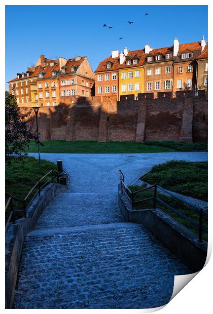 Alley To The Old Town Of Warsaw At Sunset Print by Artur Bogacki